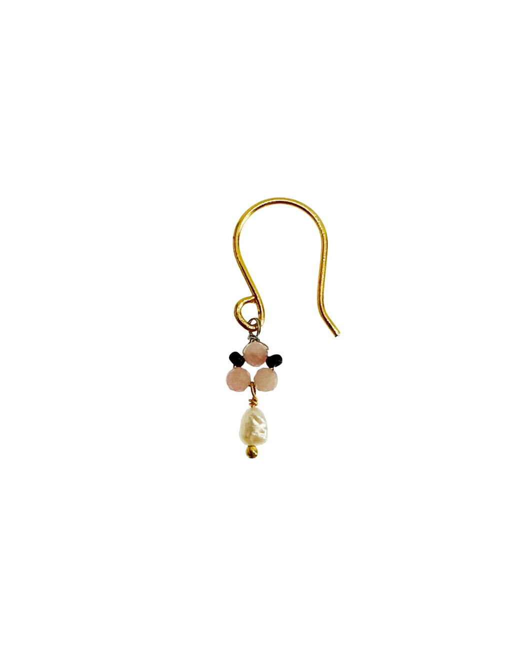 Boucles d’oreille asymétriques en laiton doré et Pierre Semi-Précieuse D2