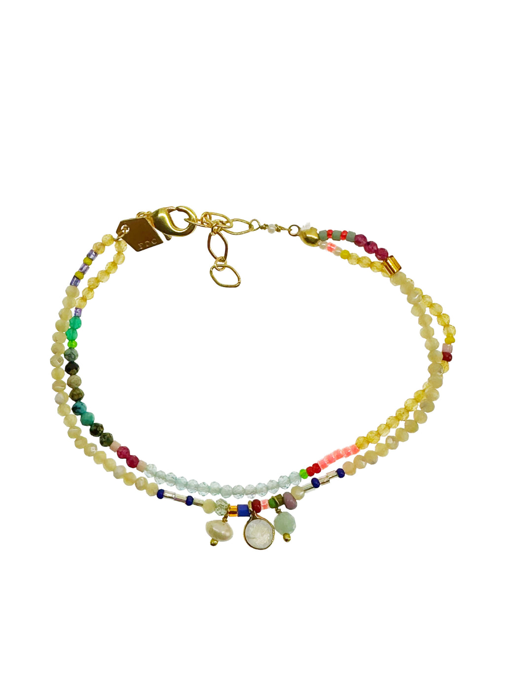 Bracelet en Laiton Doré et Pierre Semi-Précieuse LF76
