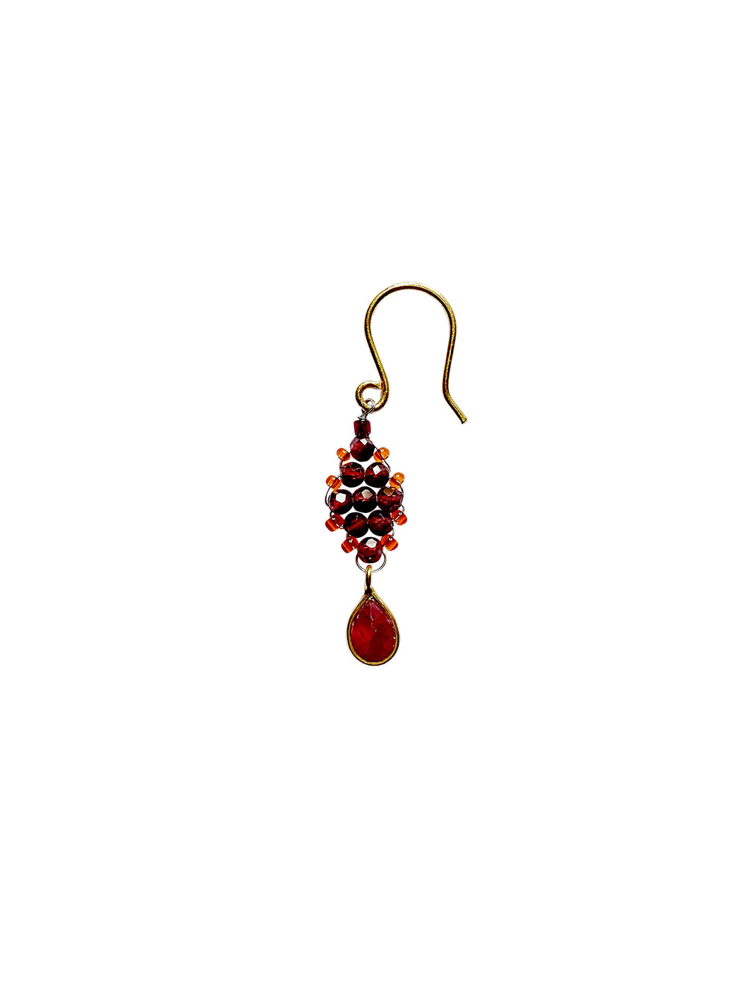 Boucles d'oreille en laiton doré et pierres semi-précieuses FDC167