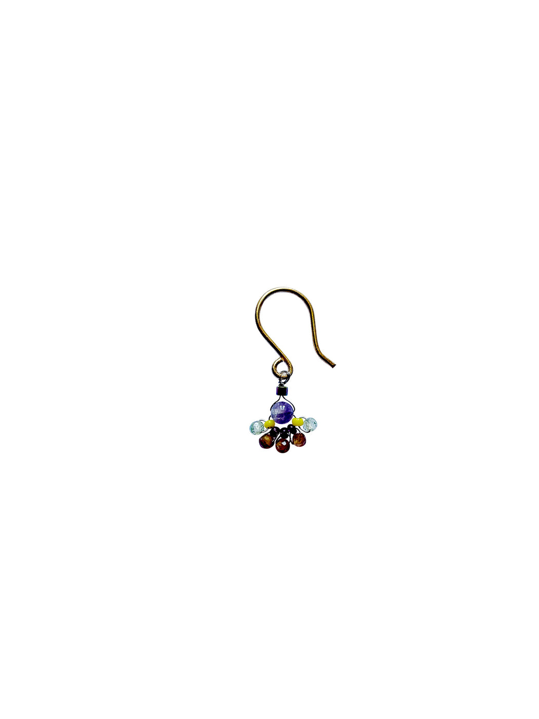 Boucles d'oreille en laiton doré et pierres semi-précieuses FDC191