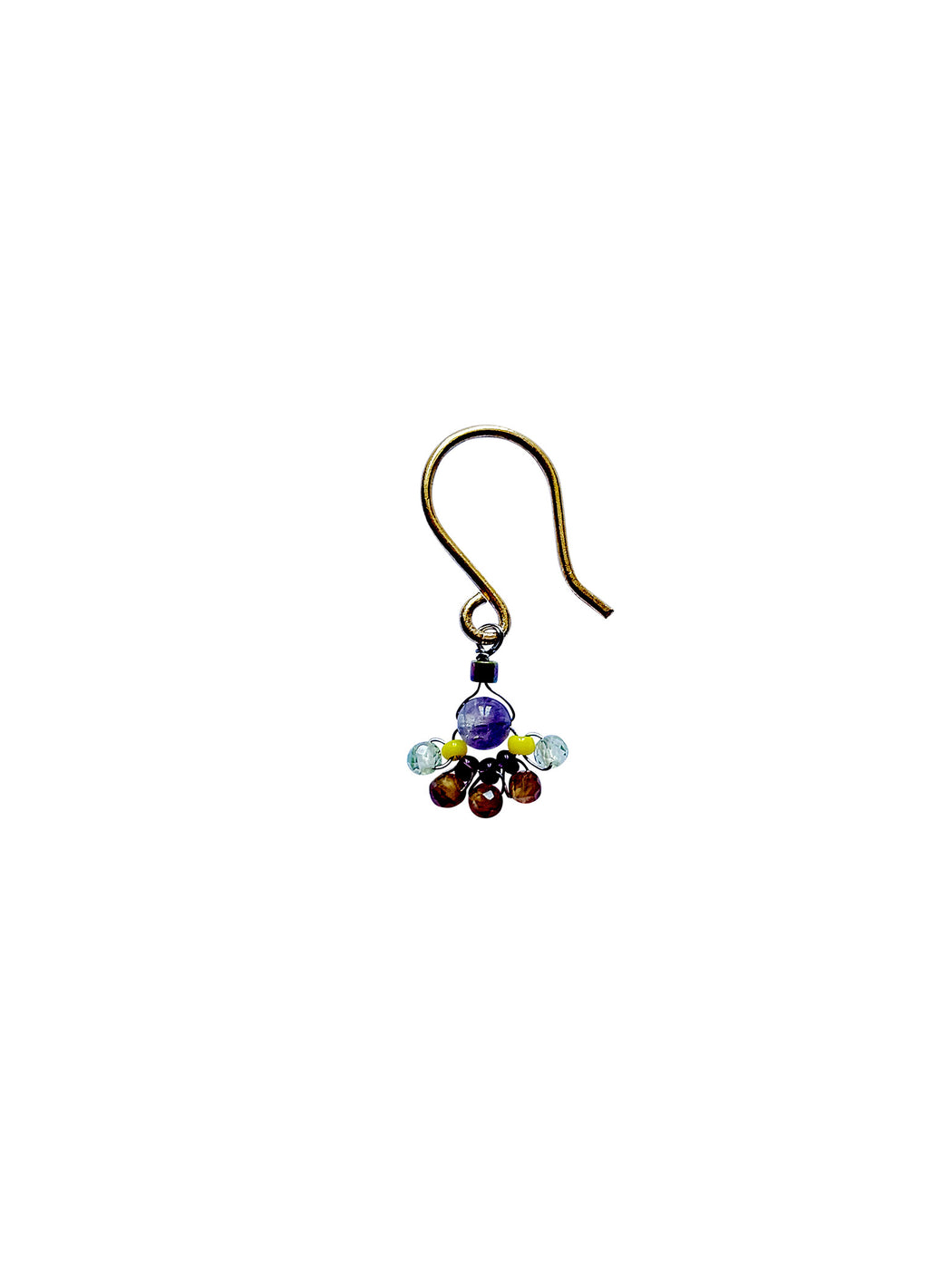 Boucles d'oreille en laiton doré et pierres semi-précieuses FDC191