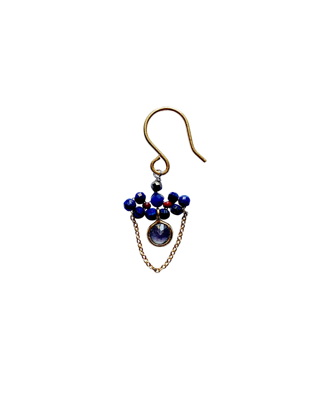 Boucles d'oreille en laiton doré et pierres semi-précieuses FDC212