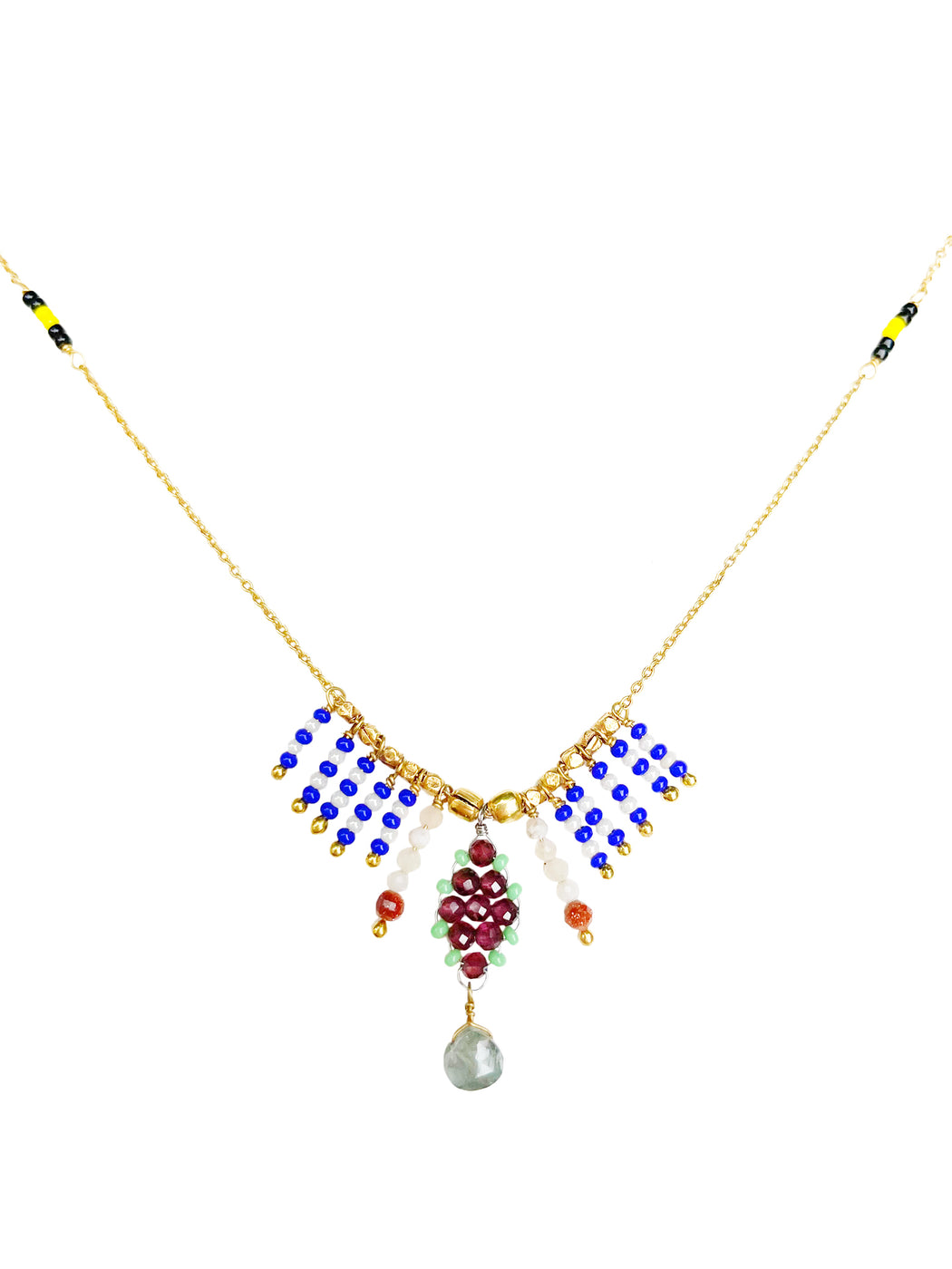 Collier en Laiton Doré et Pierre Semi-Précieuse FDC449