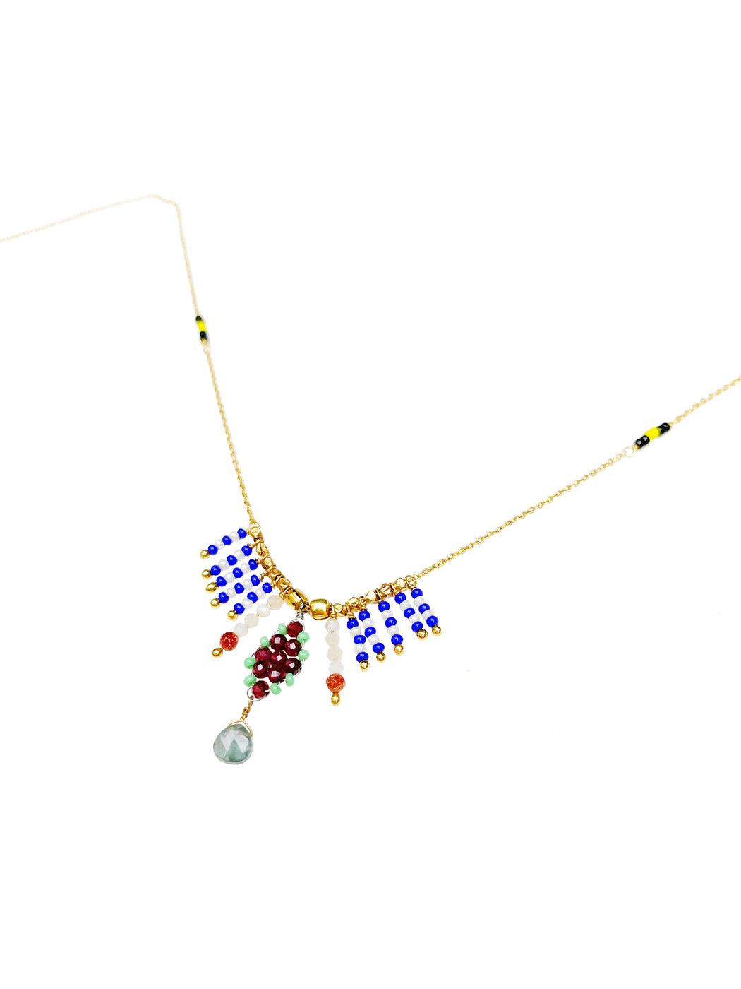 Collier en Laiton Doré et Pierre Semi-Précieuse FDC449