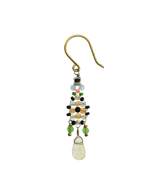 Boucle d’oreille en Laiton Doré et Pierre Semi-Précieuse P24