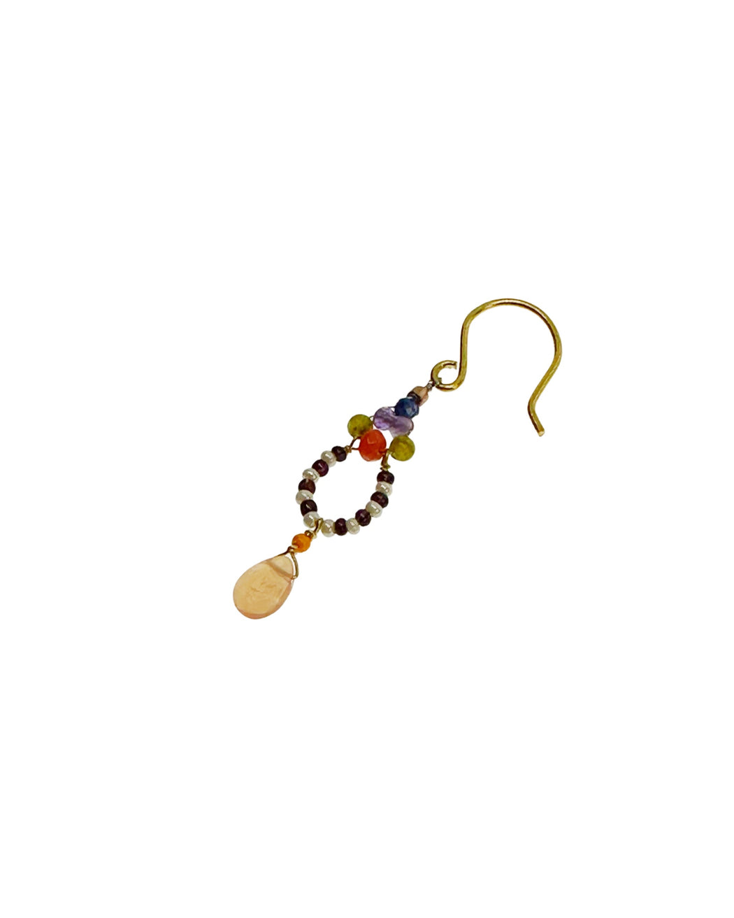 Boucles d'Oreille en Laiton Doré et Pierre Semi-Précieuse FDC200