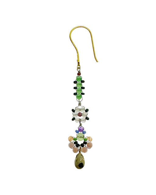 Boucle d’oreille en Laiton Doré et Pierre Semi-Précieuse P27