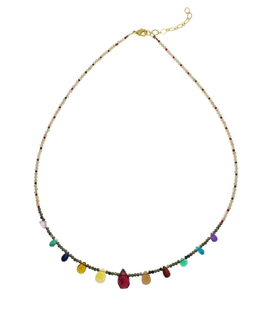 Collier en Laiton Doré et Pierre Semi-Précieuse N86