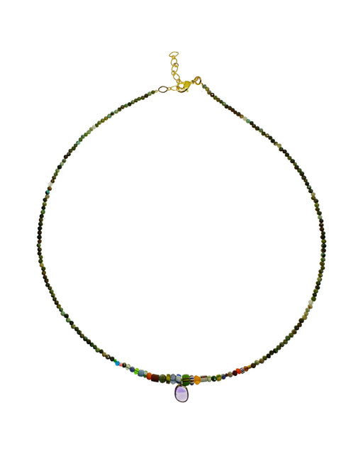 Collier en Laiton Doré et Pierre Semi-Précieuse N84