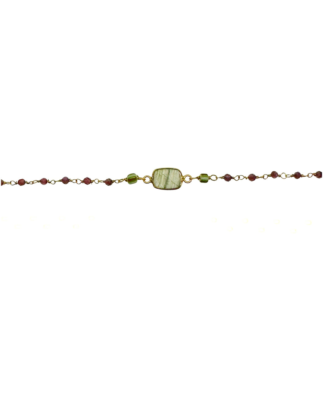Bracelet en Laiton Doré et Pierre Semi-Précieuse STRIPE