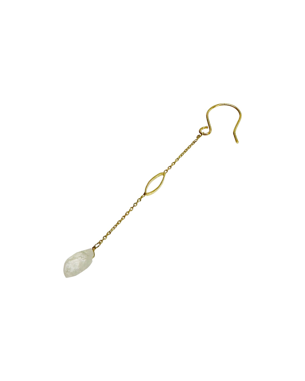 Boucle d’oreille en Laiton Doré et Pierre Semi-Précieuse BOBEL