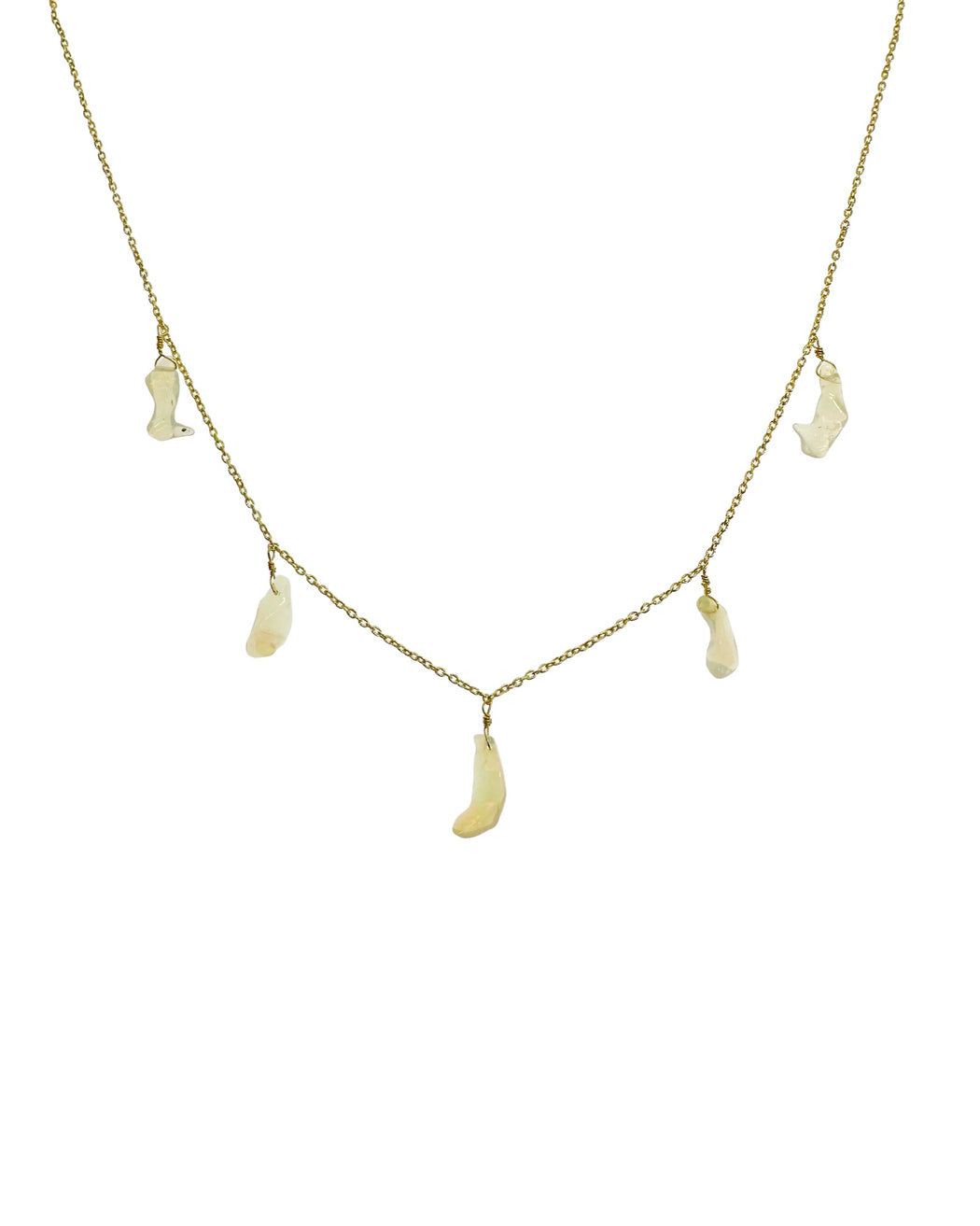 Collier en Laiton Doré et Pierre Semi-Précieuse N88