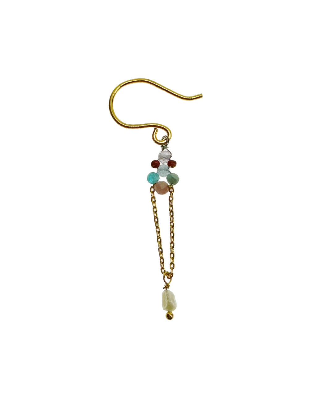 Boucles d’oreille en laiton doré et Pierre Semi-Précieuse N29