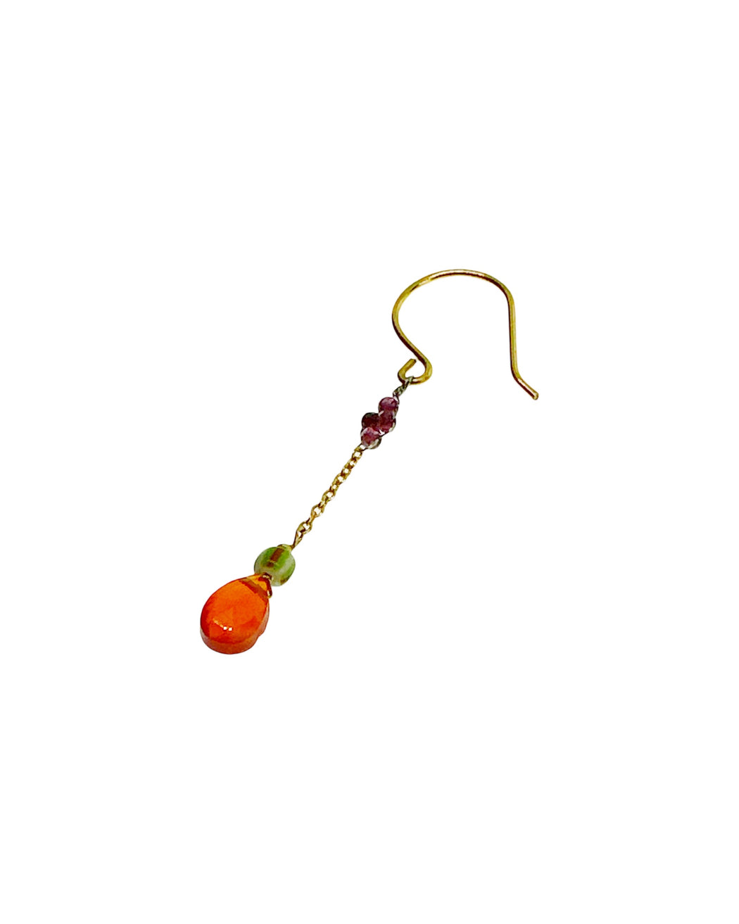 Boucle d’oreille en Laiton Doré et Pierre Semi-Précieuse LF23