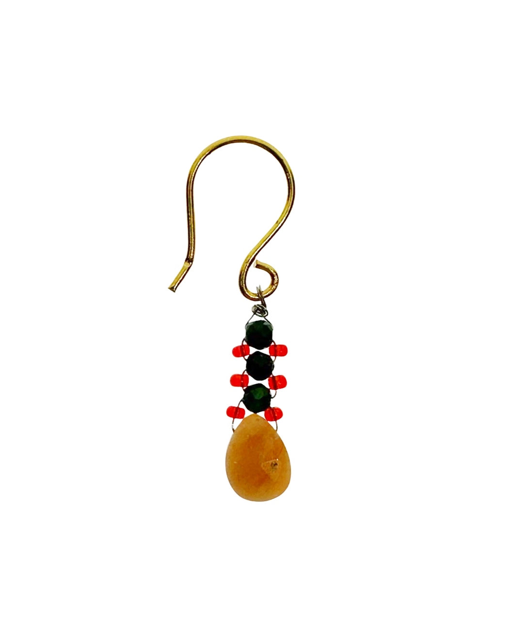Boucles d'Oreille  en Laiton Doré et Pierre Semi-Précieuse FDC426