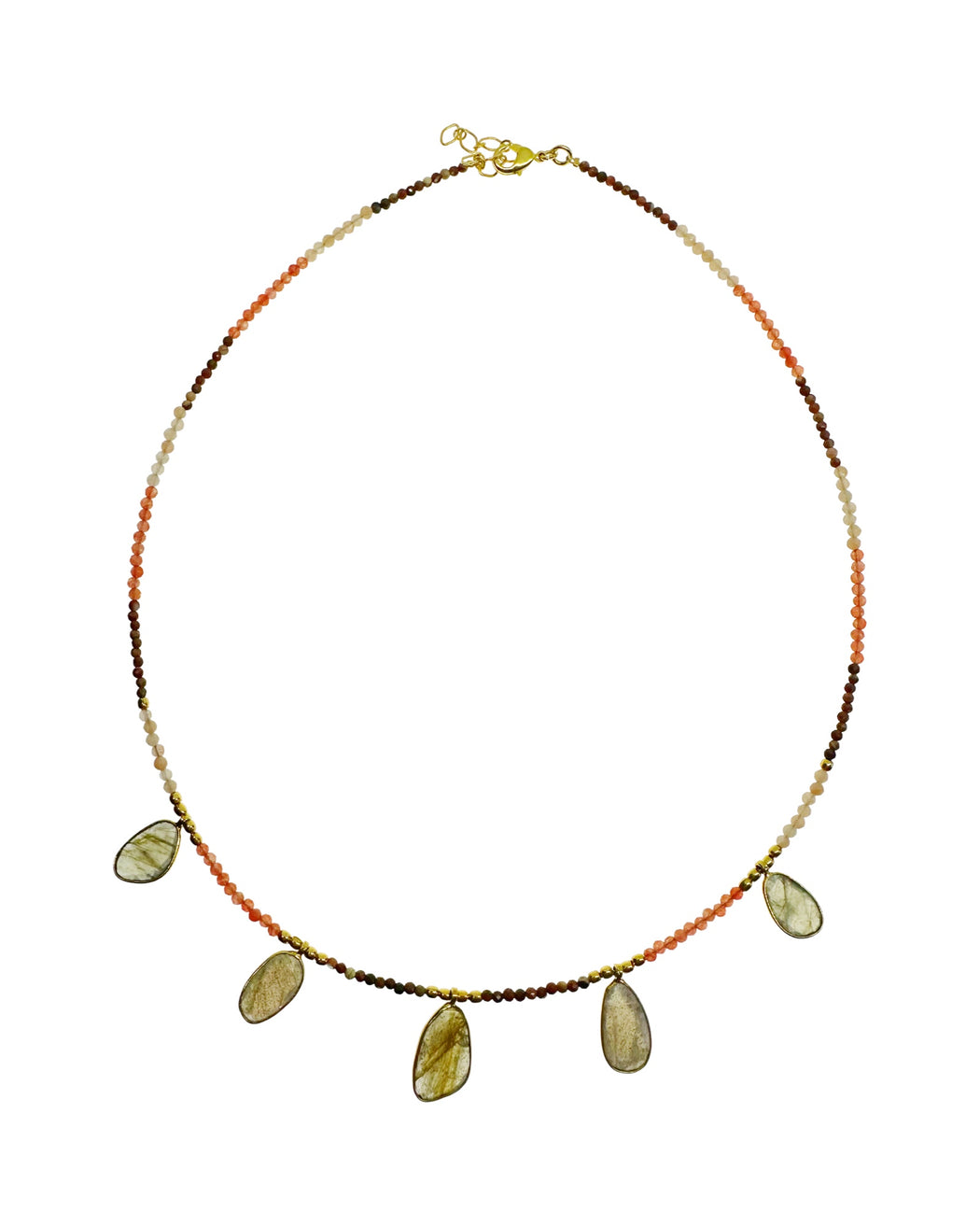 Collier en Laiton Doré et Pierre Semi-Précieuse N82