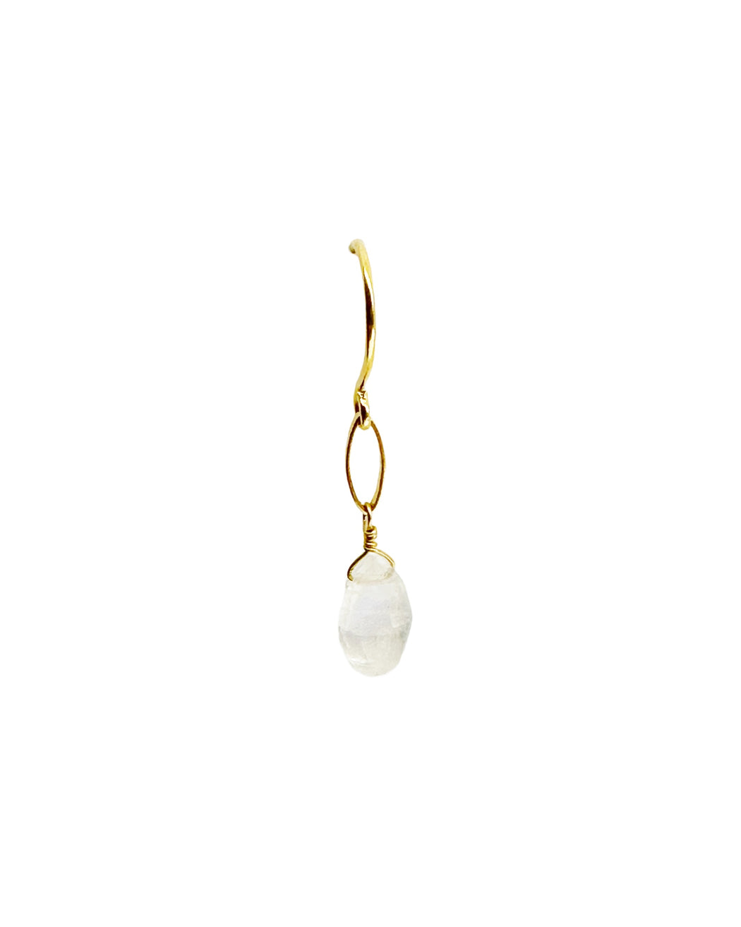 Boucle d’oreille en Laiton Doré et Pierre Semi-Précieuse BEL3