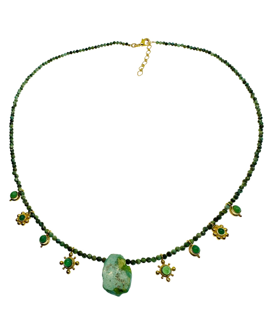 Collier en Laiton Doré et Pierre Semi-Précieuse N85
