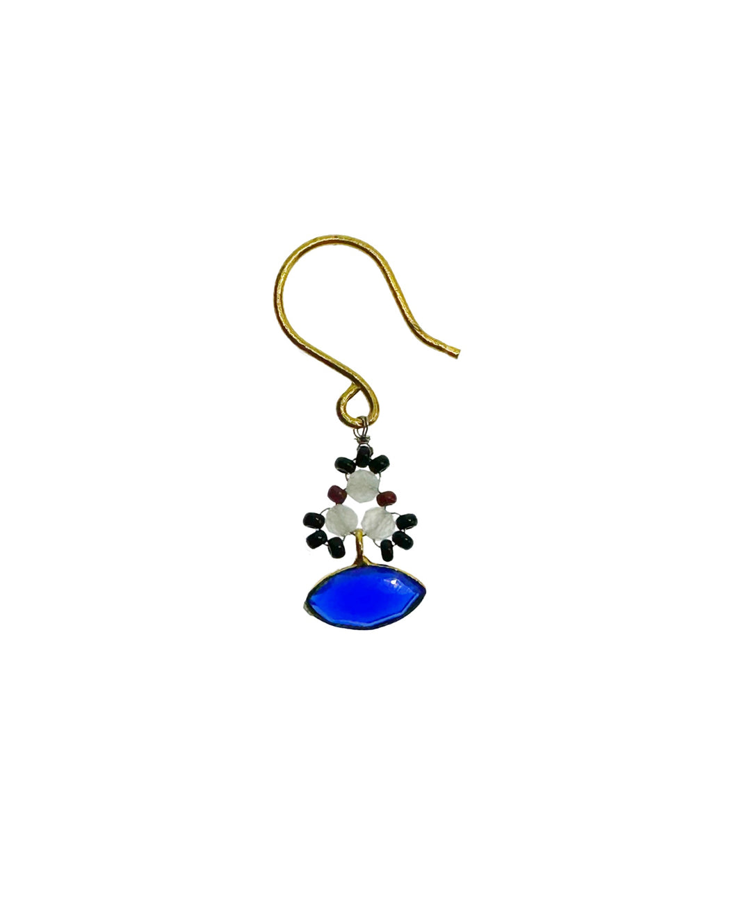 Boucles d’oreille en laiton doré et Pierre Semi-Précieuse N4