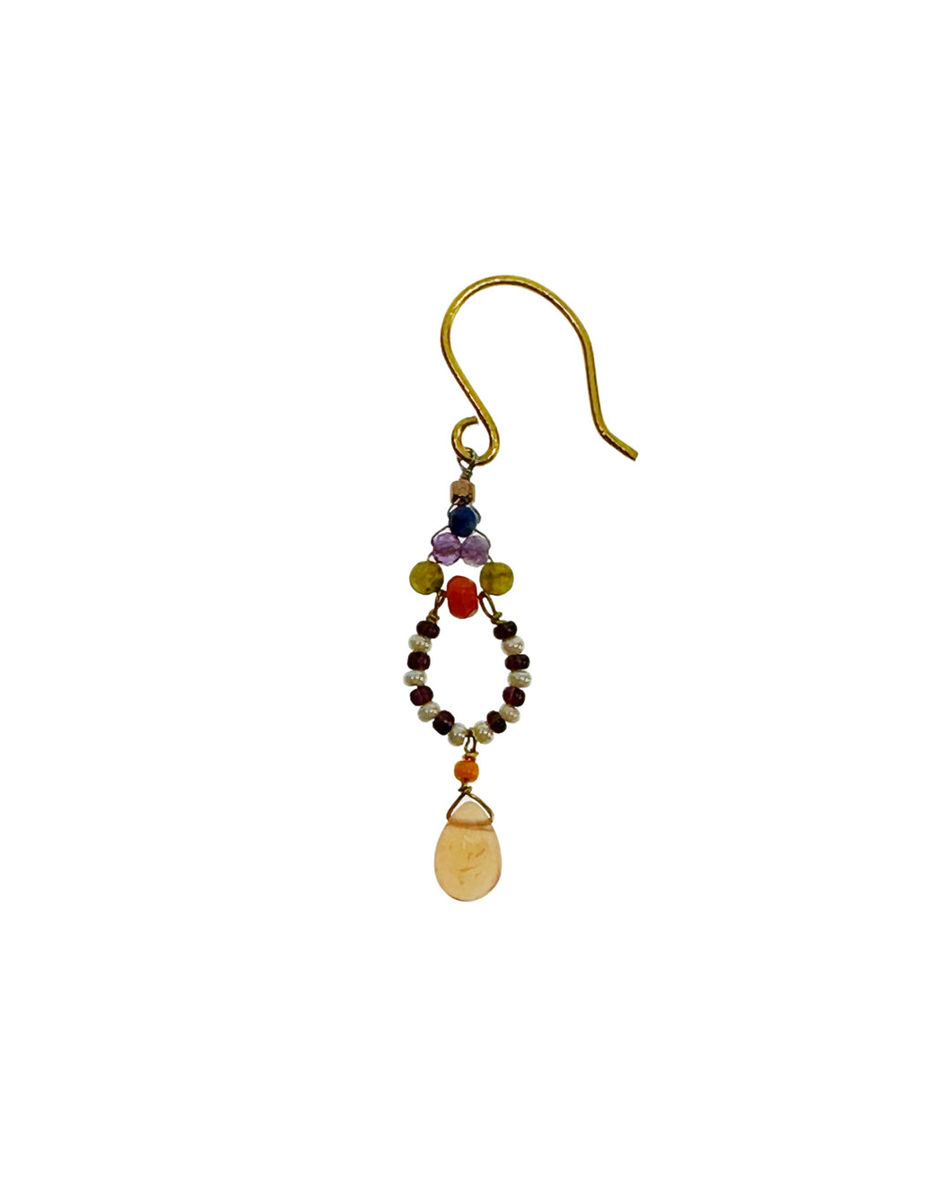 Boucles d'Oreille en Laiton Doré et Pierre Semi-Précieuse FDC200