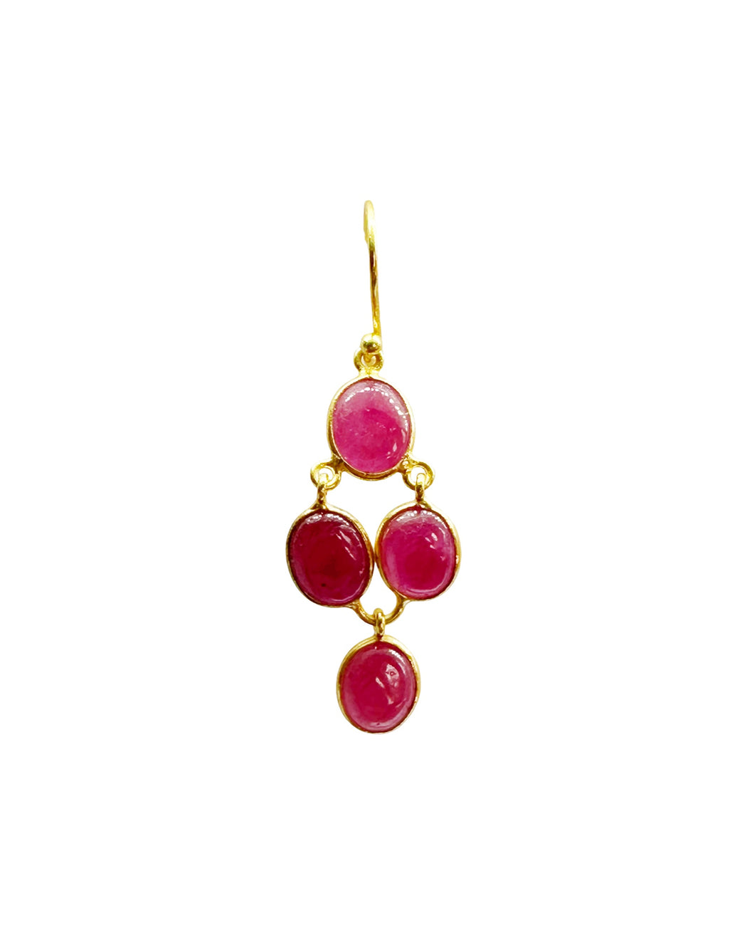 Boucles d’oreille en argent Doré et Pierre Semi-Précieuse G32