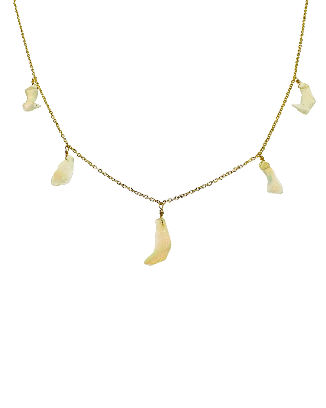 Collier en Laiton Doré et Pierre Semi-Précieuse N88