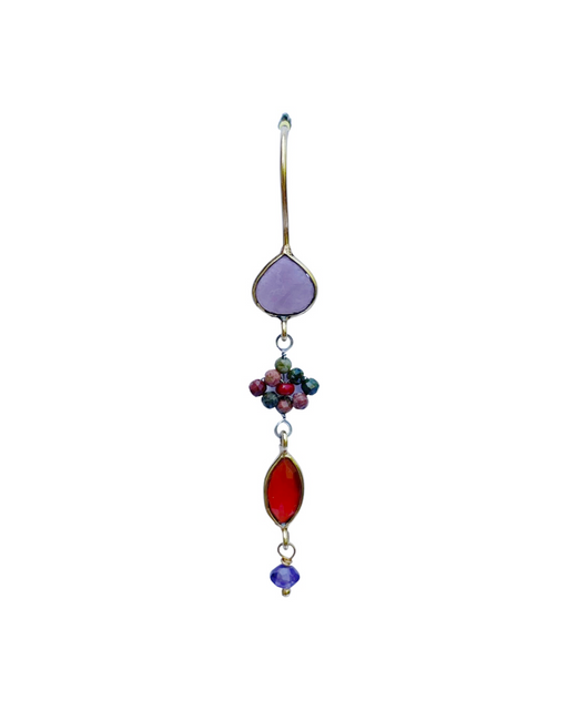 Boucles d'Oreille  en Laiton Doré et Pierre Semi-Précieuse LF58