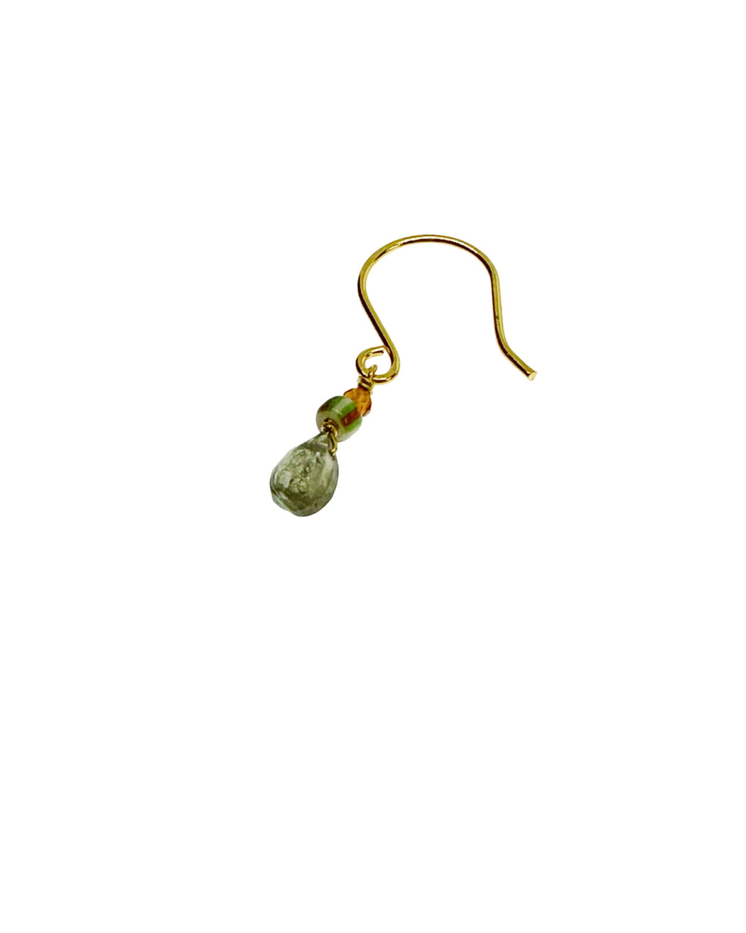 Boucle d’oreille en Laiton Doré et Pierre Semi-Précieuse LF33