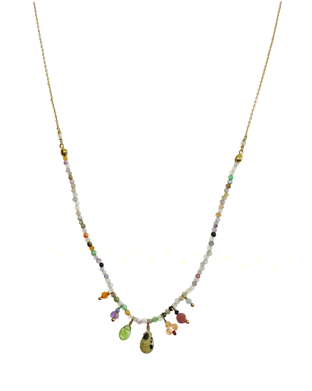 collier en Laiton Doré et Pierre Semi-Précieuse P32