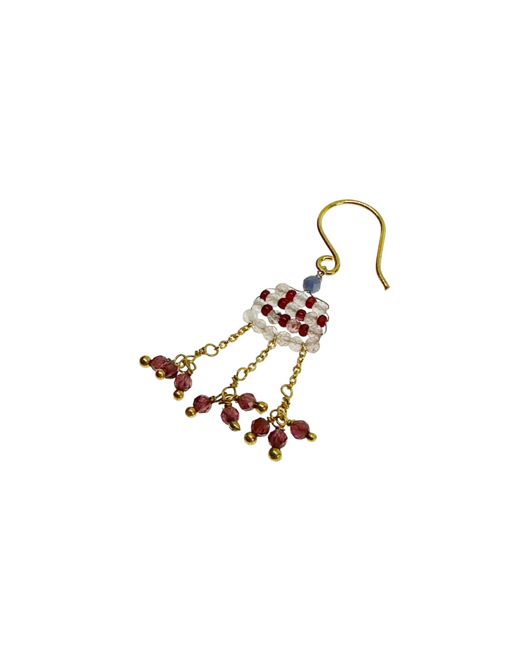 Boucle d’oreille en Laiton Doré et Pierre Semi-Précieuse LF106