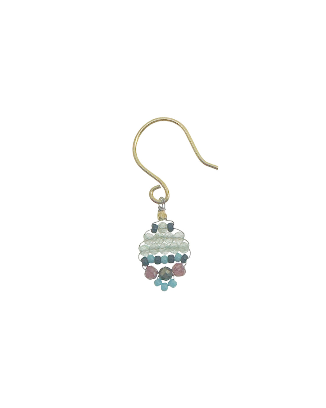 Boucles d’oreille en Laiton Doré et Pierre Semi-Précieuse  Z14