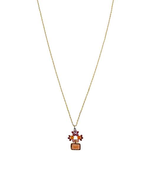 Collier en Laiton Doré et Pierre Semi-Précieuse P45