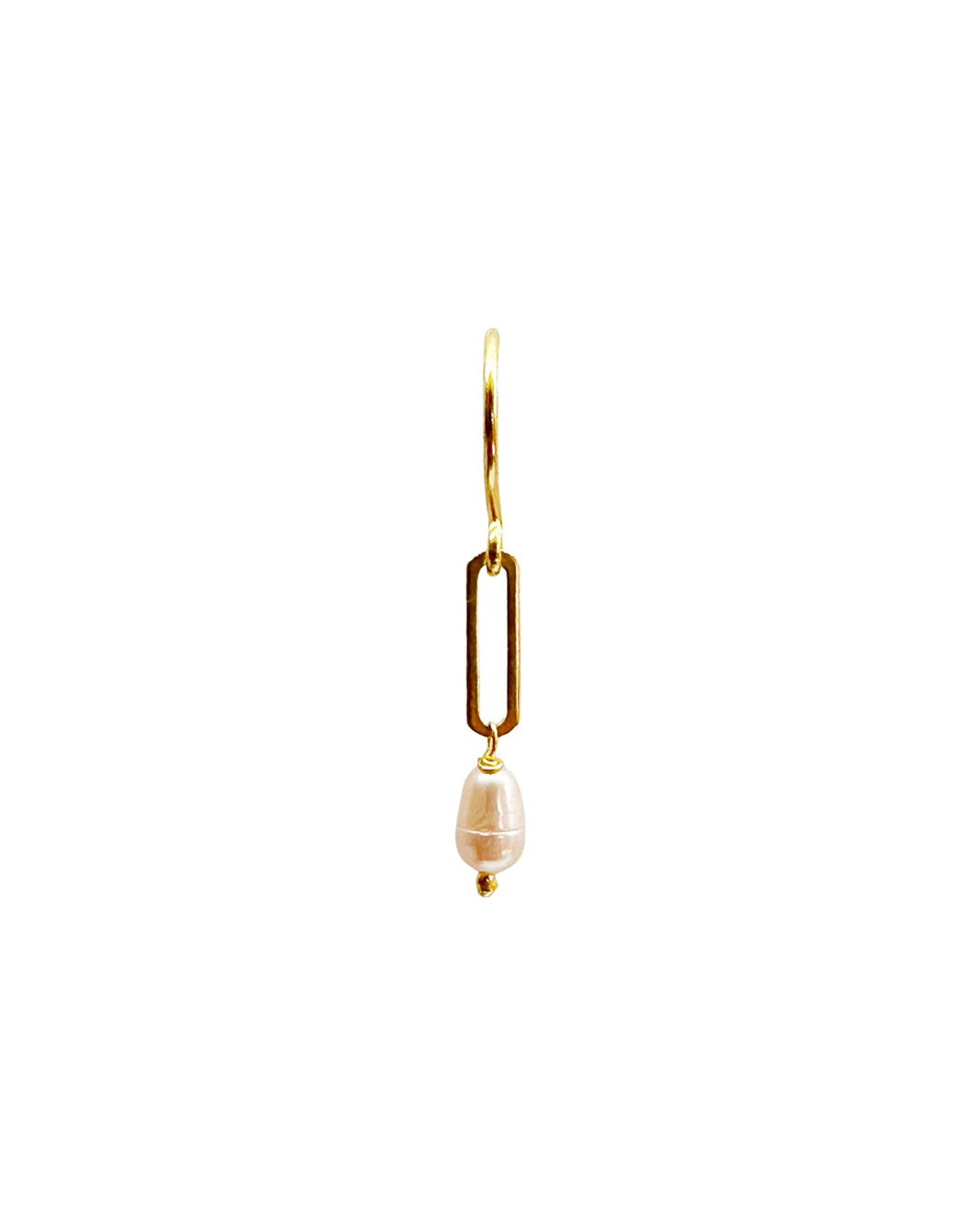 Boucles d’oreille asymétriques en laiton doré et Pierre Semi-Précieuse D7