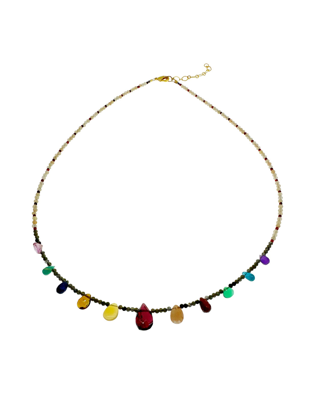 Collier en Laiton Doré et Pierre Semi-Précieuse N86