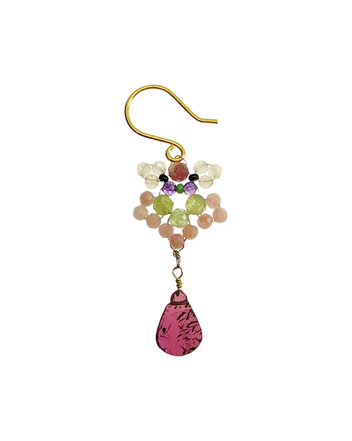Boucle d’oreille en Laiton Doré et Pierre Semi-Précieuse P40