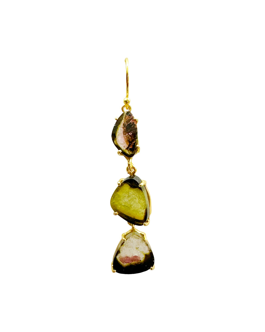 Boucles d’oreille en argent Doré et Pierre Semi-Précieuse G34