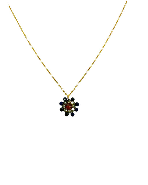 Collier en Laiton Doré et Pierre Semi-Précieuse LF41B