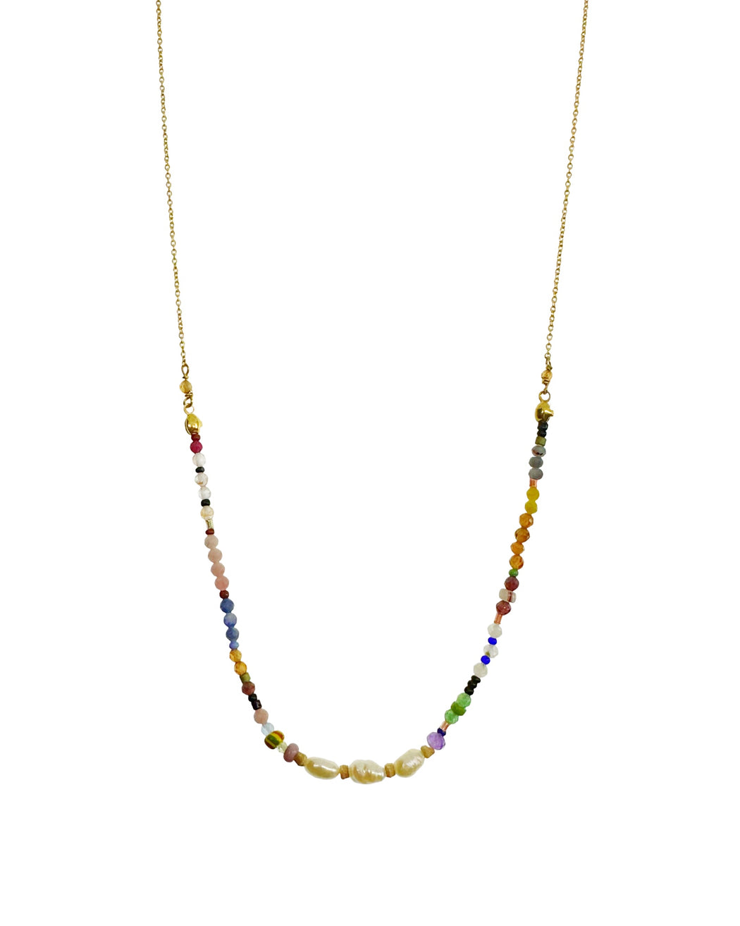 Collier en Laiton Doré et Pierre Semi-Précieuse P36