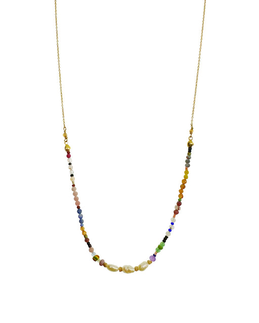 Collier en Laiton Doré et Pierre Semi-Précieuse P36