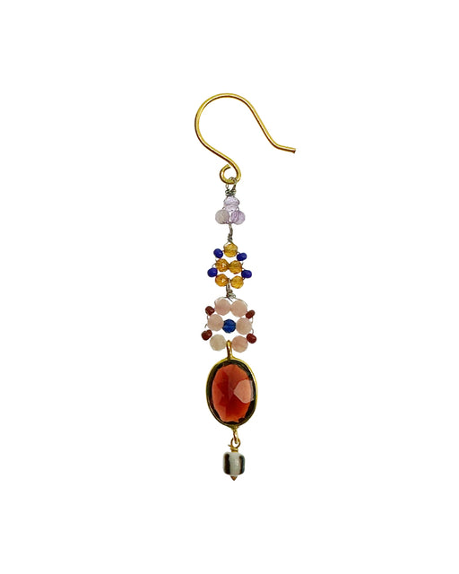 Boucle d’oreille en Laiton Doré et Pierre Semi-Précieuse P21
