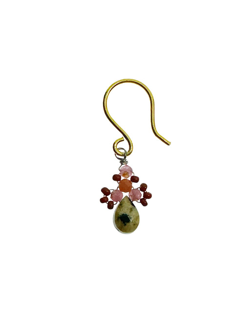 Boucle d’oreille en Laiton Doré et Pierre Semi-Précieuse P28