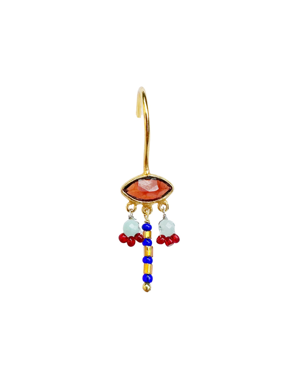 Boucle d’oreille en Laiton Doré et Pierre Semi-Précieuse P52