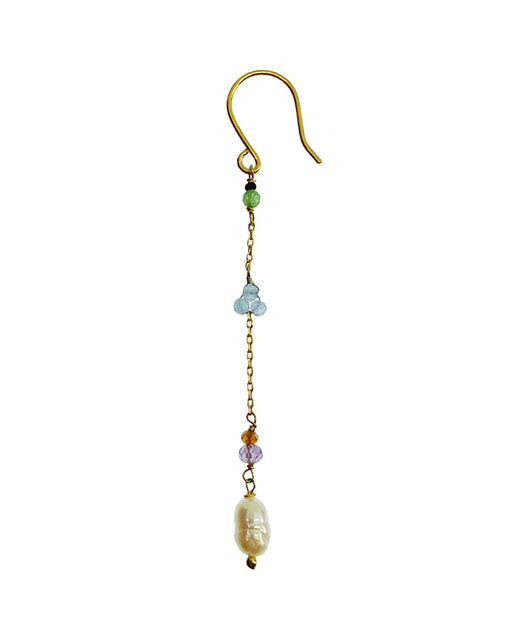 Boucle d’oreille en Laiton Doré et Pierre Semi-Précieuse P35