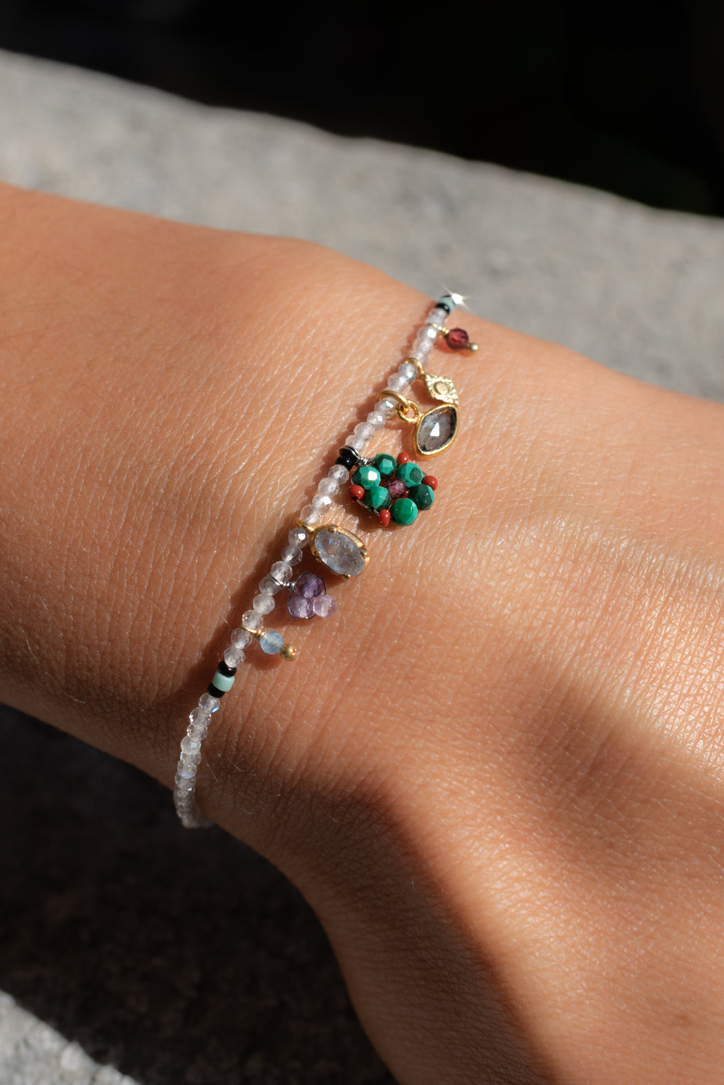 Bracelet en Laiton Doré et Pierre Semi-Précieuse P4