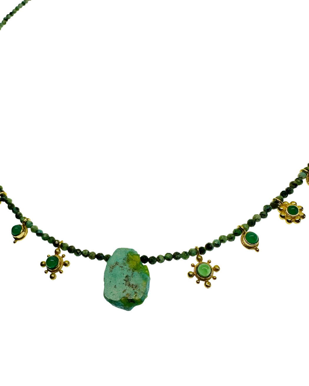 Collier en Laiton Doré et Pierre Semi-Précieuse N85