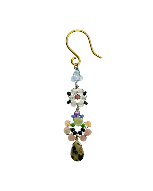 Boucle d’oreille en Laiton Doré et Pierre Semi-Précieuse P26