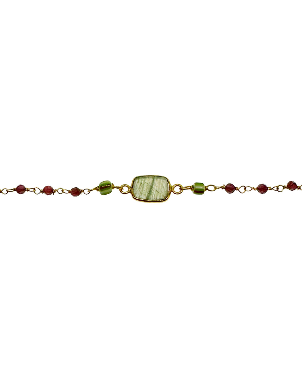 Bracelet en Laiton Doré et Pierre Semi-Précieuse STRIPE