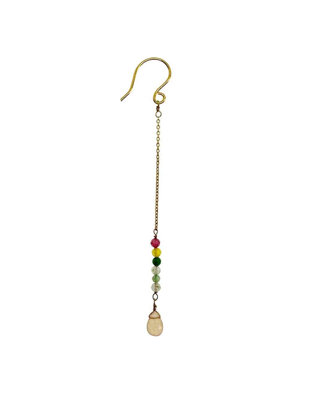 Boucle d’oreille en Laiton Doré et Pierre Semi-Précieuse FDC480