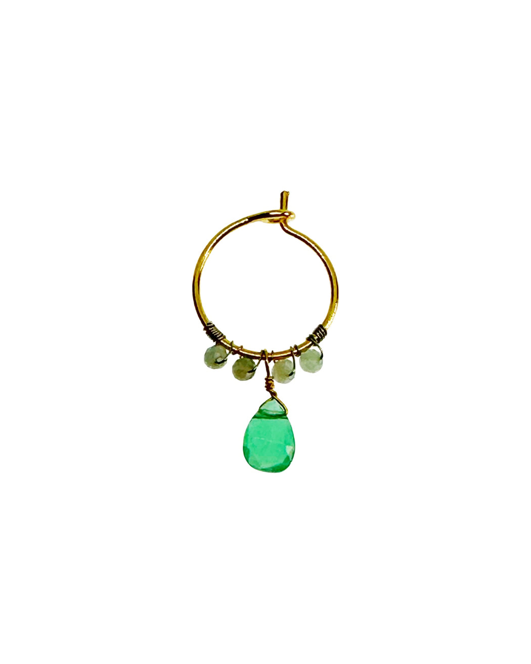 Boucle d’oreille en Laiton Doré et Pierre Semi-Précieuse CREOLEV