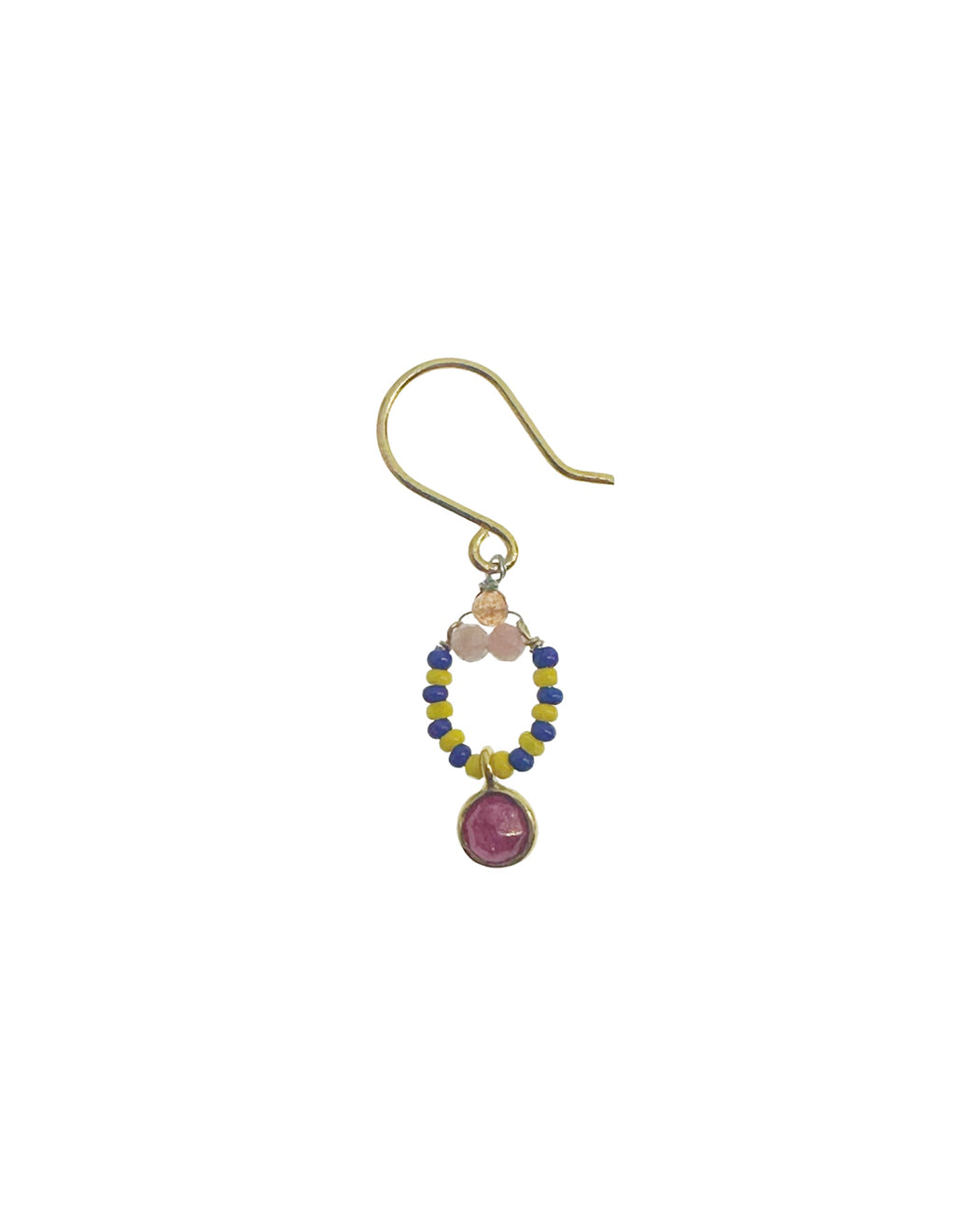 Boucles d’oreille en Laiton Doré et Pierre Semi-Précieuse  Z9